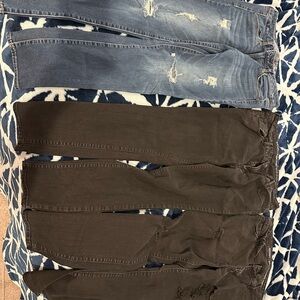 American Eagle Outfitters Blue Skinny Jeans and 2 Old Navy Skinny jeans size 10